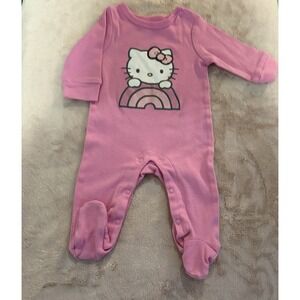 Hello Kitty Baby Girl Sleeper Pink‎ Footed Pajamas Rainbow Newborn Outfit